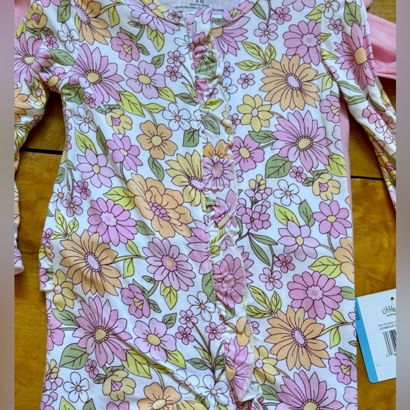 Little Me Baby 2 Pack Sleepwear Footies Size 6 Months New With Tags - Picture 4 of 13